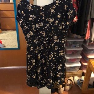 Button front floral dress